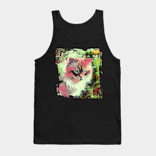 Persian Cat Abstract Art Design Tank Top